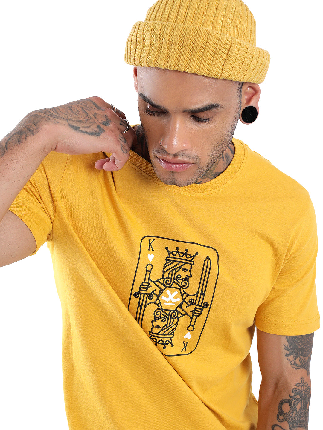 Kingpin Printed Yellow T-Shirt