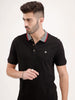 Contrast Collar Polo T-Shirt | Black