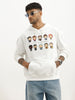 Oversized 'The Office' Inspired Printed Hooded Sweatshirt | Grey
