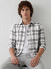 Men's casual checkered pattern shirt | Grey