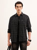 Regular Fit Checkered Shirt | Dark Grey