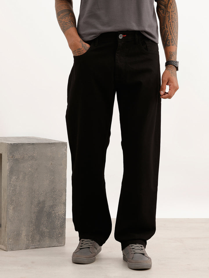 Solid Anti Fit Denim Jeans | Black