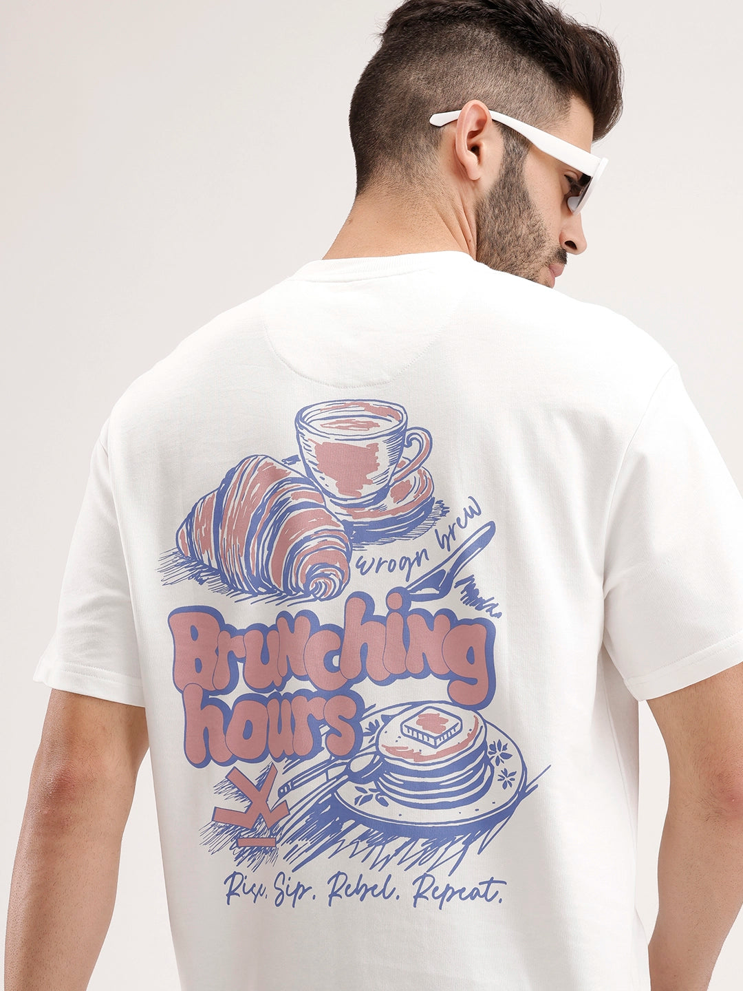 Oversized Back Printed T-Shirt | Off White