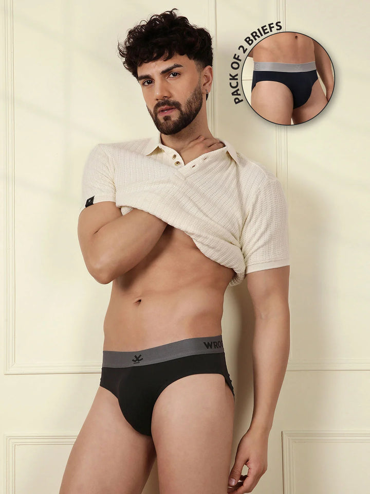 Cotton Spandex Solid 2-Pack Briefs