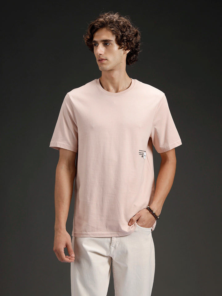 Men's Regular Fit T-shirt with Placement Graphic | Pink