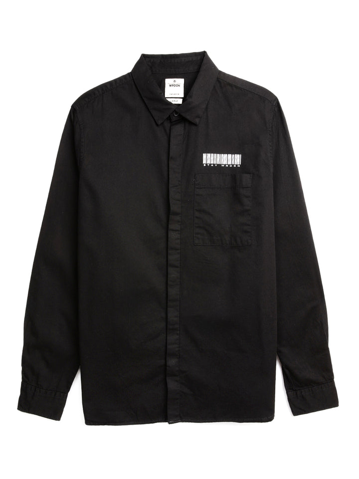 Classic Black Barcode Printed Shirt