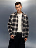 Men's Casual Regualr Fit Checkered Pattern Shacket | Black