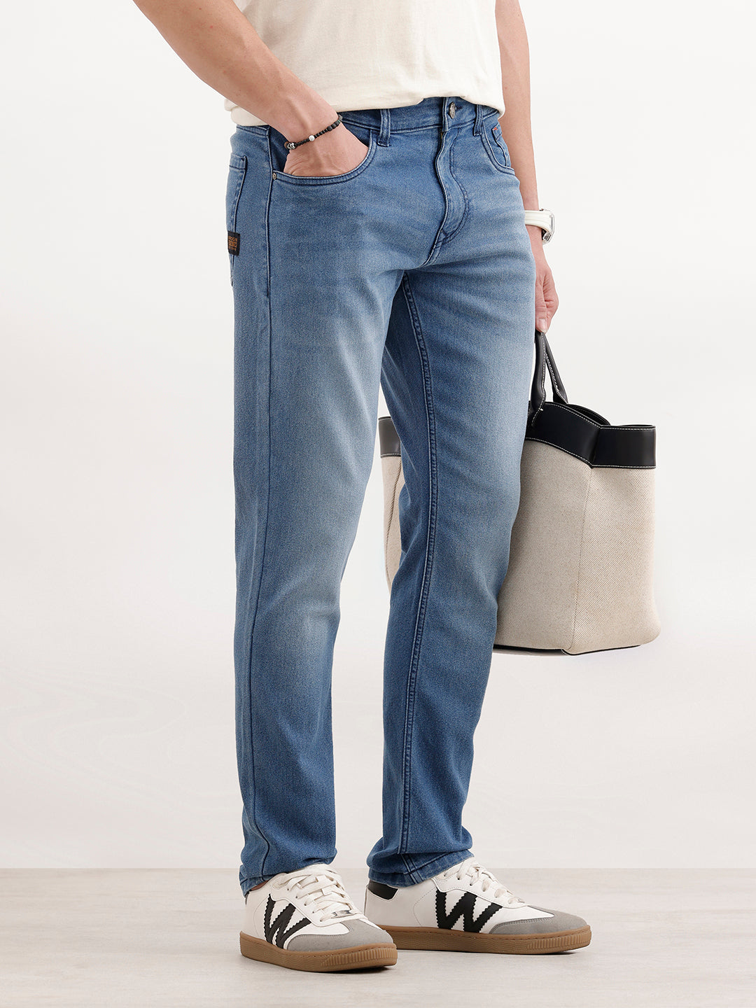 Faded Slim Fit Denim Jeans | Light Blue