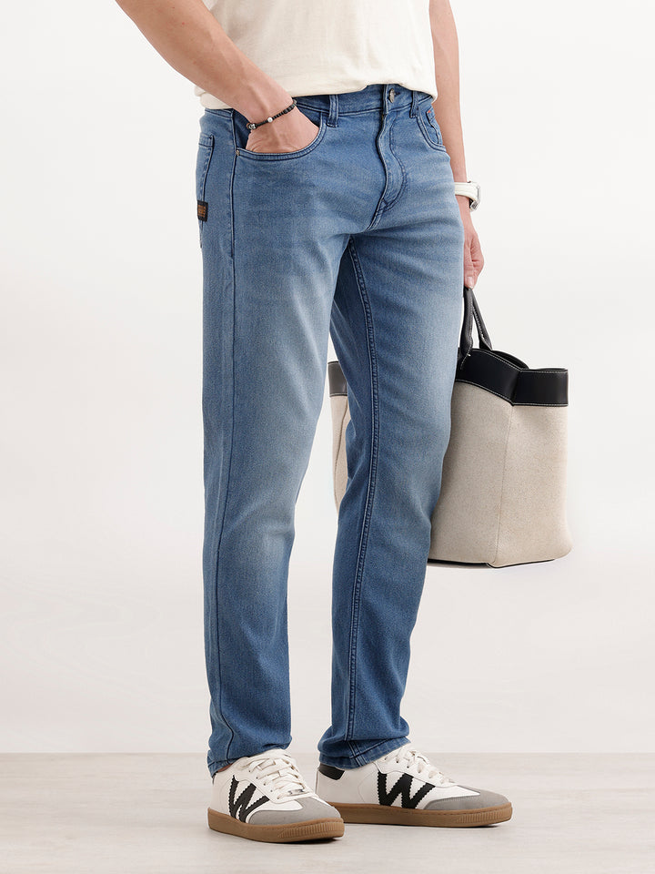 Faded Slim Fit Denim Jeans | Light Blue