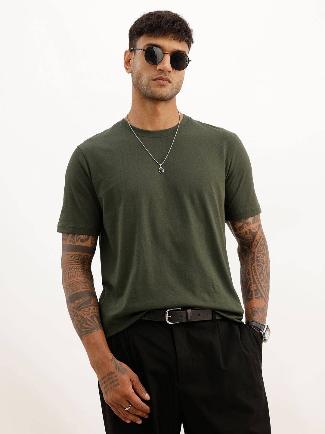 Core Basics Slim Fit T-Shirt | Essential  | Olive