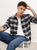 Slim Fit Full Sleeve Checkered Shirt | Navy Blue | WSH02FSSL0331S