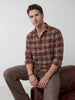 Comfort Fit Checkered Shirt | Brown