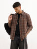 Slim Fit Checkered Full Sleeve Shirt | Brown