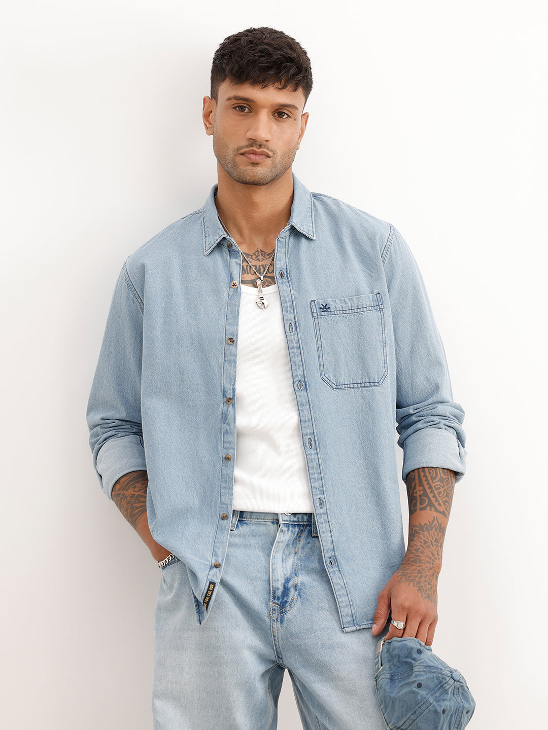 Classic Regular Fit Denim Shirt | Blue