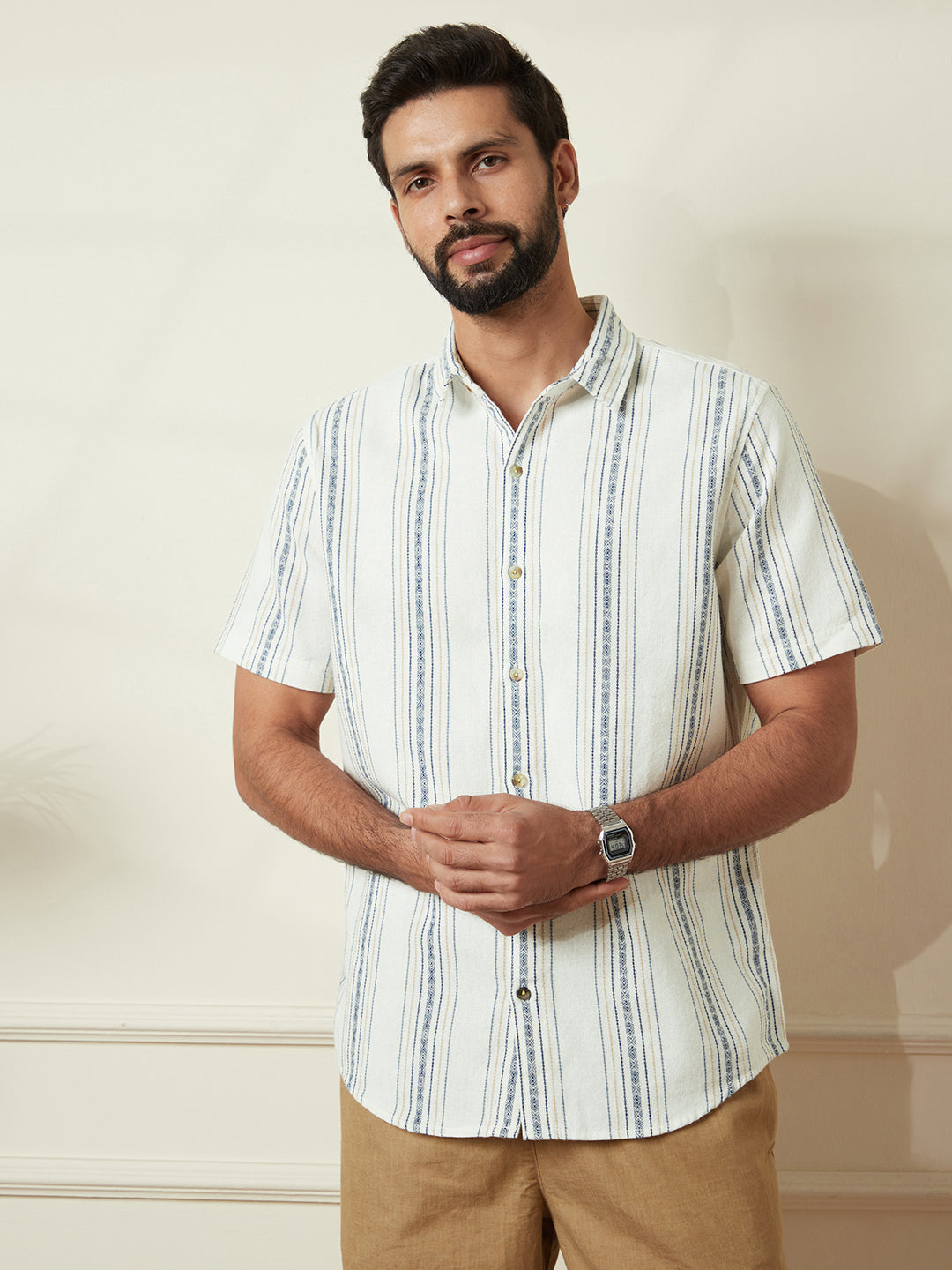 Striped Slim Fit Shirt in Blue