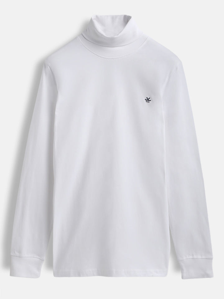 Turtle Neck Slim Fit T-Shirt | White