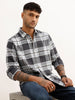 Regular Fit Checkered Shirt | Grey