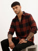 Regular Fit Checkered Shirt | Brown