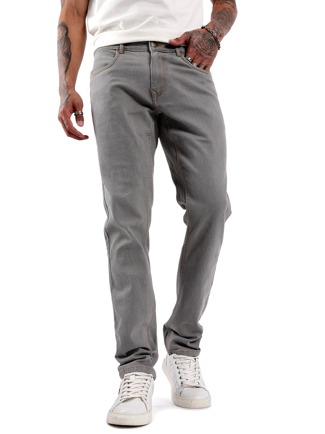 Sleek Slim Fit Grey Jeans