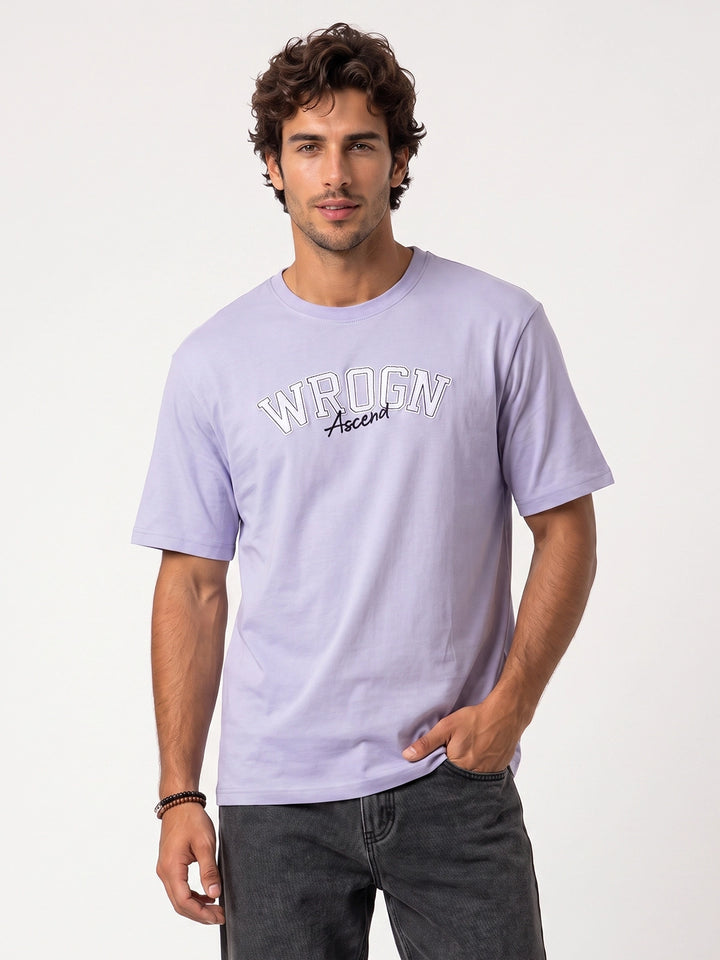 Classic Embroidered Patch Detail T-Shirt | Purple