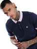 Contrast Collar Navy Polo T-Shirt