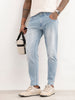 Washed Skinny Crop Denim Jeans | Light Blue