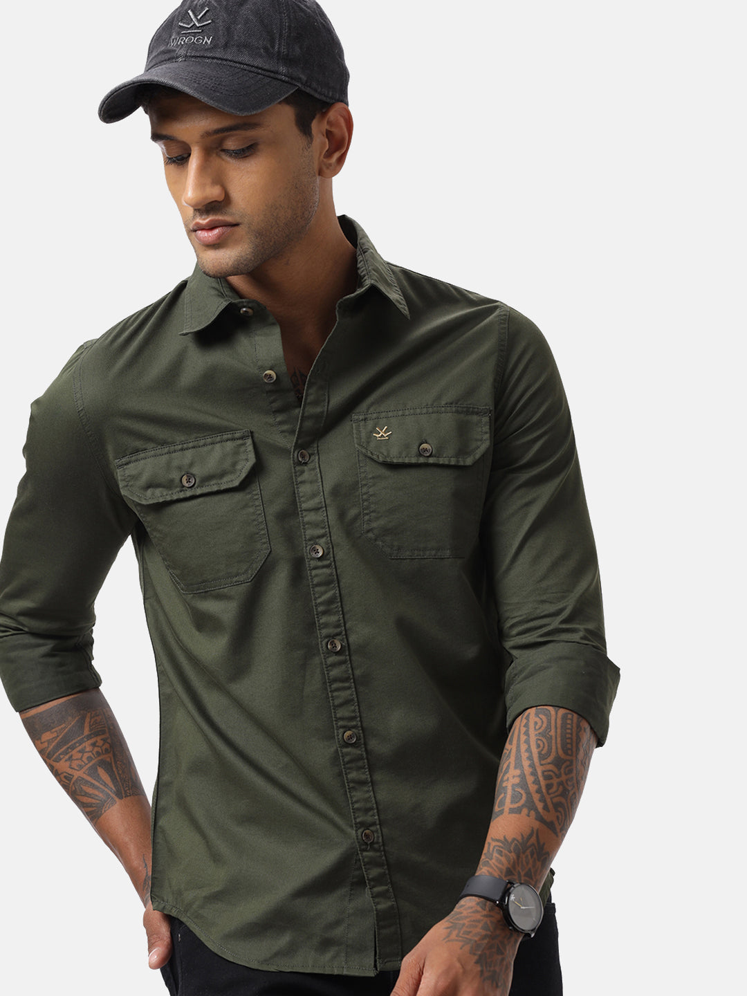 Premium Olive Solid Shirt