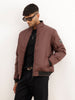 Solid Regular Fit Puffer Jacket | Brown