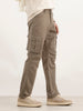 Solid Straight Fit Cargo Trouser | Olive