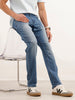 Faded Straight Fit Denim Jeans | Light Blue