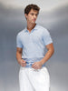 Textured Knit slim fit Polo T-shirt | Blue