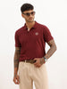 Solid HD Printed Polo T-Shirt | Maroon | WWTS307F