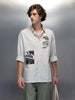 men's casual regualr fit placement print shirt | Green