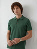 Textured Slim Fit Polo T-Shirt | Teal
