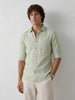 Solid Slim Fit Full Sleeve Shirt | Light Green