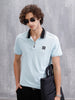 Contrast Collar Tipping Polo T-Shirt | Light Blue