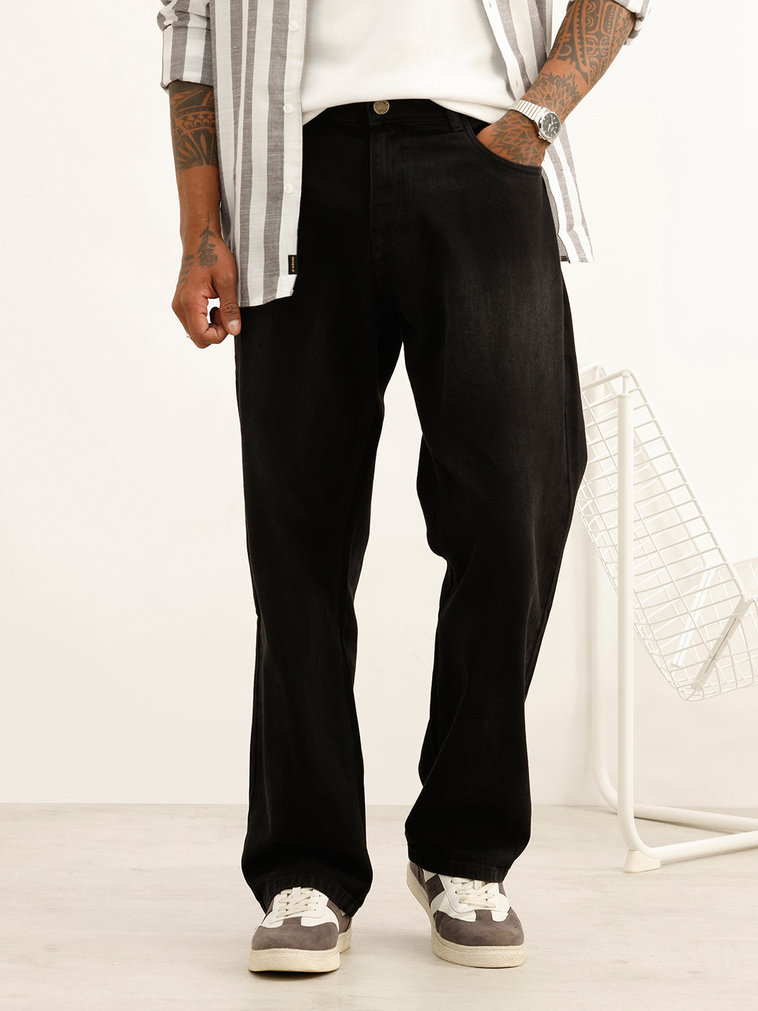Washed Anti Fit Denim Jeans | Black
