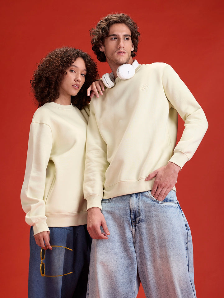 Men's Solid Casual Comfort Fit Sweatshirt | Aloe Wash