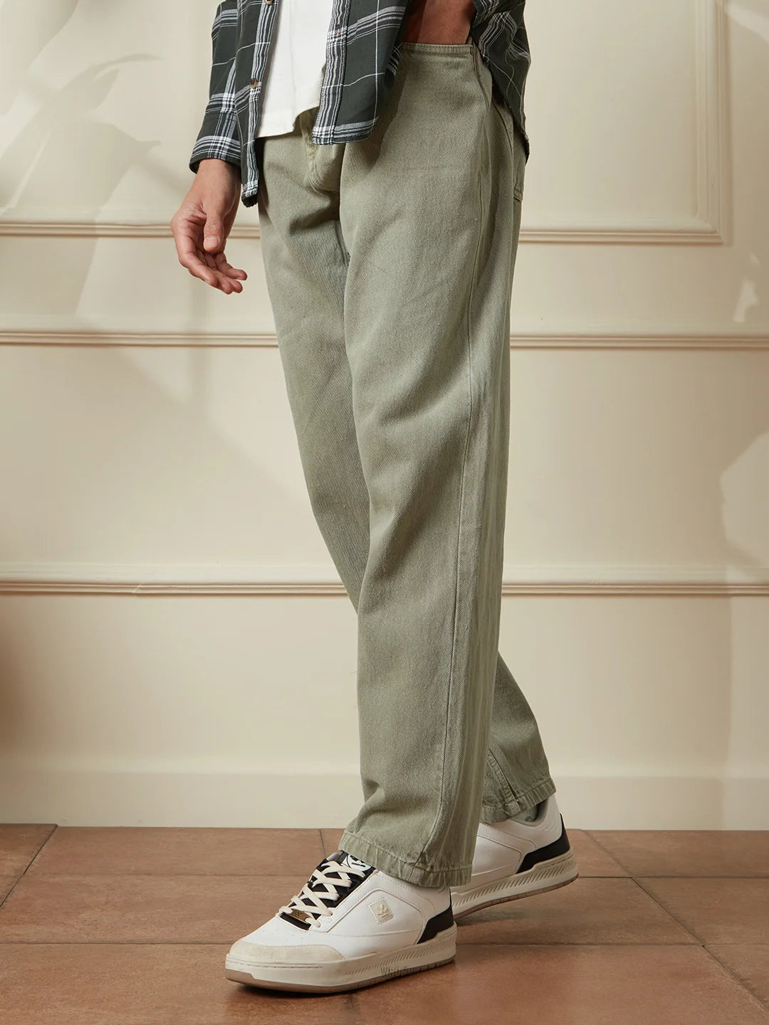 Regular Fit Cargo Trousers | Olive Green