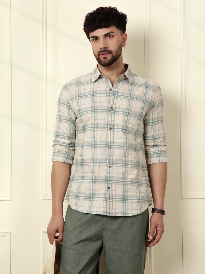 Casual Oxford Checked Shirt | Yellow
