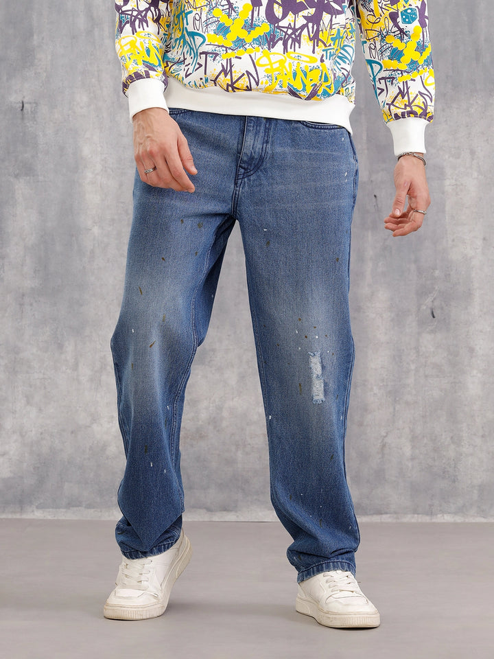 Mid Blue Anti Fit Mild Distressed Jeans I Midstone|