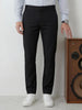 Straight Fit Solid Trouser | Black