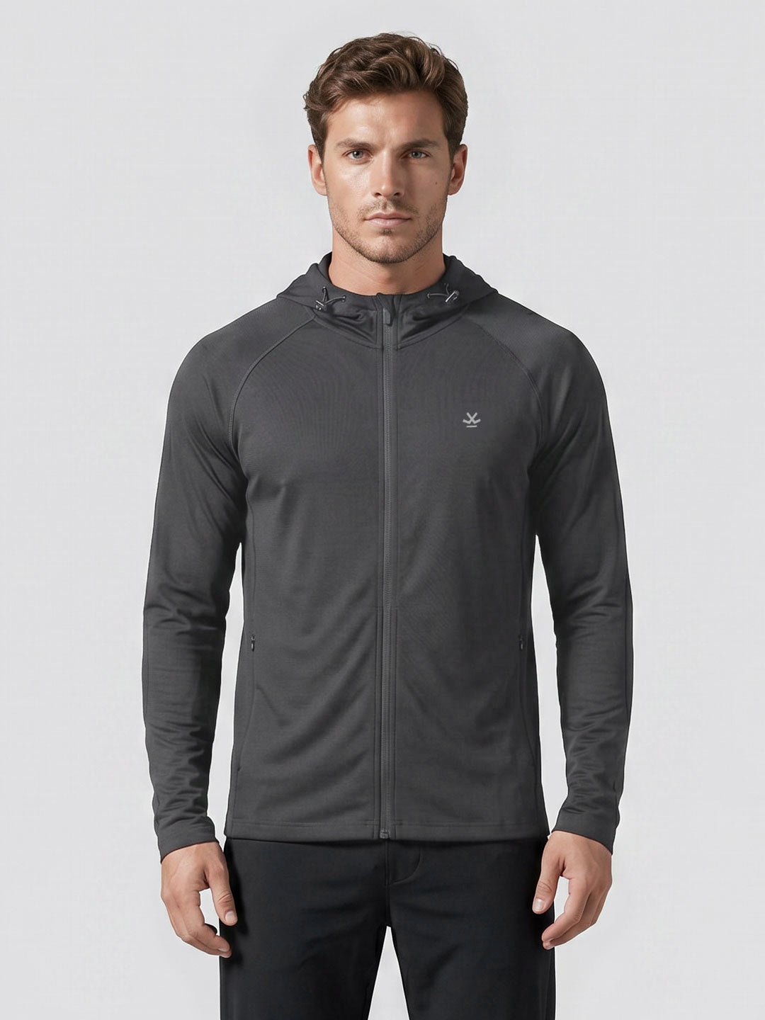 Hooded Zipper Sweatshirt | Active | Dark Grey
