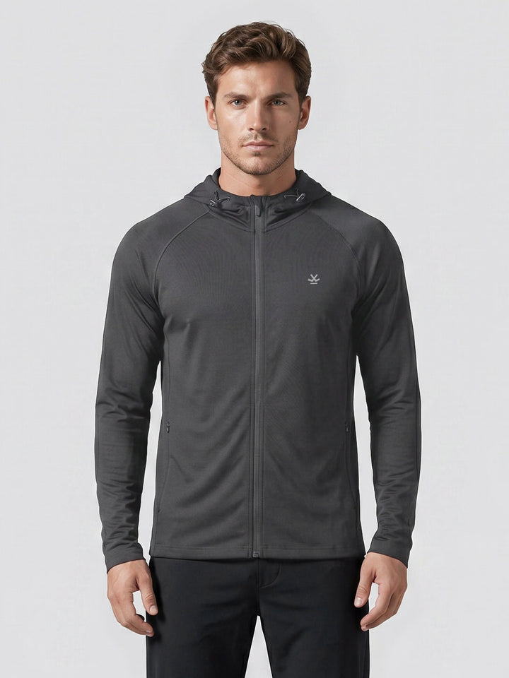 Hooded Zipper Sweatshirt | Active | Dark Grey