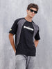 Casual Men Sporty Look Oversized Fit Tee With Print | Black