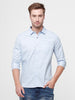 Sharp Solid Blue Cotton Shirt