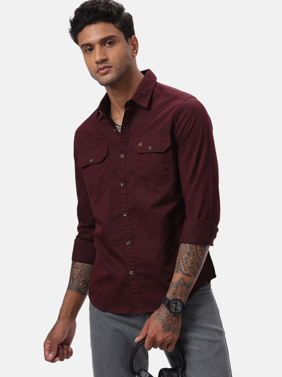 Basic Solid Maroon Shirt