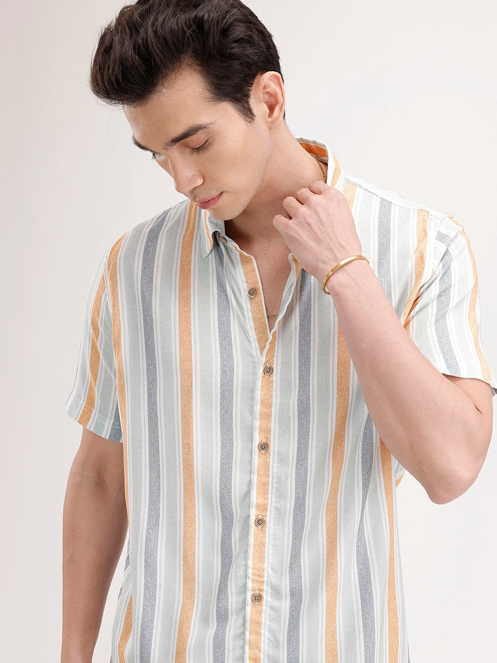 Slim Fit Striped Shirt | Multicolor