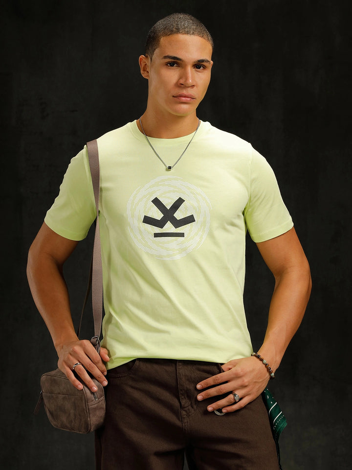 Logo Placement Printed T-Shirt | Green