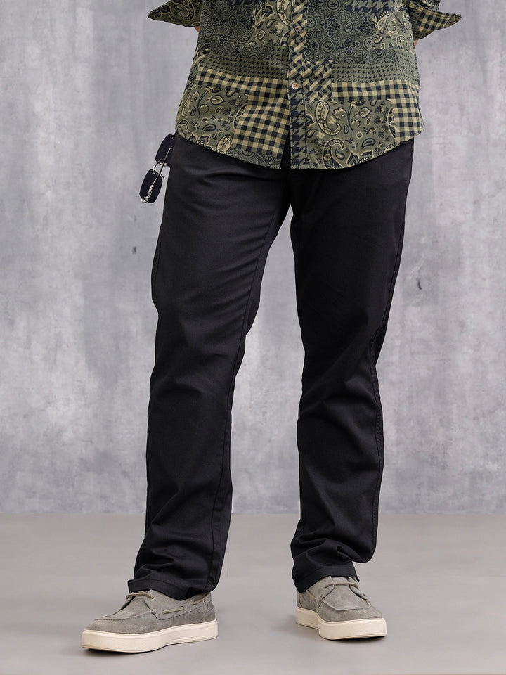 Straight Fit Aop Twill Stretch Woven Jogger | Black